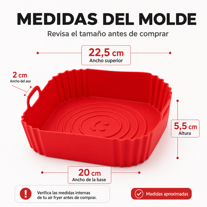 Molde de Silicona para Air Fryer — Crosens® | Sin BPA · Fácil Limpieza
