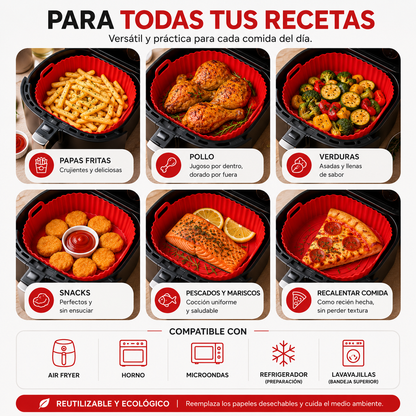 Molde de Silicona para Air Fryer — Crosens® | Sin BPA · Fácil Limpieza