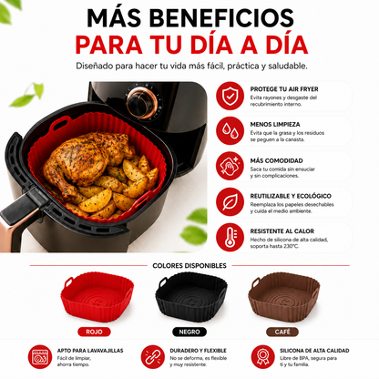 Molde de Silicona para Air Fryer — Crosens® | Sin BPA · Fácil Limpieza
